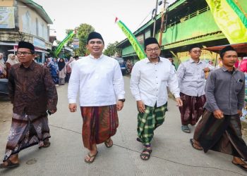 Wagub Jateng Taj Yasin saat menghadiri acara Haflah Akhirussanah dan Khotmil Quran ke VII Pondok Pesantren Mazaya, Bandungsari, Ngaringan, Kabupaten Grobogan, Sabtu, 24 Januari 2026. Foto: Ist.