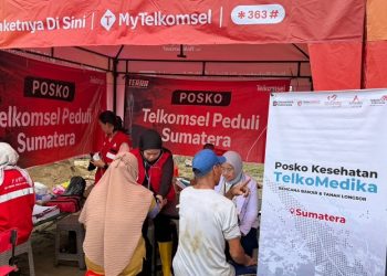 Suasana posko kesehatan dan layanan medis AdMedika dan TelkoMedika untuk masyarakat terdampak bencana di Sumatra. Foto: Ist.