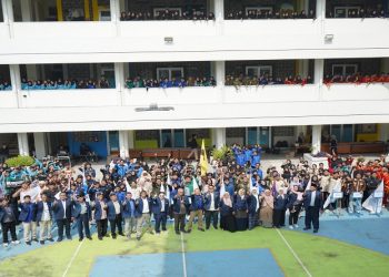 DKPTI UMS melantik Ormawa tingkat Universitas Tahun 2026 di Lapangan Griya Mahasiswa, Kamis (5/2/2026). Foto: Ist.