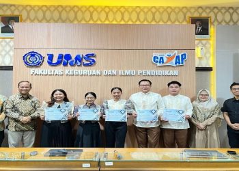 Foto bersama peserta SEA Teacher dengan jajaran Dekanan FKIP UMS. Foto: Ist.