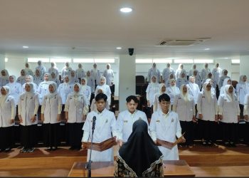 Sebanyak 147 dokter muda UMS mengikuti prosesi sumpah dokter muda periode 41 pada 21 Februari 2026. Foto: Ist.