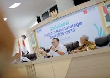 UMS menggelar sosialisasi program riset strategis BRIN 2026-2030 di ruang seminar lantai 7 Gedung Induk Siti Walidah, Minggu (1/3/2026). Foto: Ist.