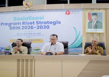 Sosialisasi Kepala BRIN Republik Indonesia, Prof. Dr. Arif Satria, S.P, M.Si di kampus UMS, Minggu (1/3/2026). Foto: Ist.