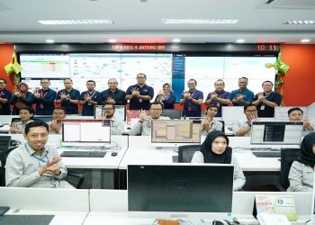 Peninjauan Posko TelkomGroup Siaga RAFI 2026 di Integrated Operation Center (IOC) Semarang. Foto: Ist.