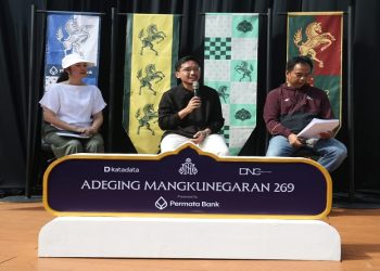 K.G.P.A.A. Mangkoenagoro X di acara konferensi pers Mangkunegaran Run 2026 di Jakarta, Minggu (12/4/2026). Foto: Ist.