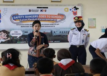 KAI Daop 6 Yogyakarta menggelar kegiatan Safety Rangers Goes to School di SDN Kabangan, Solo, Kamis (16/4/2026). Foto: Ist.