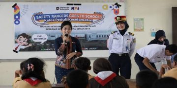 KAI Daop 6 Yogyakarta menggelar kegiatan Safety Rangers Goes to School di SDN Kabangan, Solo, Kamis (16/4/2026). Foto: Ist.