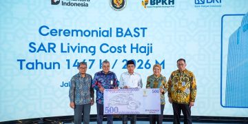 BPKH melaksanakan serah terima banknotes dalam mata uang Riyal Arab Saudi (SAR) untuk living cost jemaah haji Indonesia tahun 1447 H/2026 M. Foto: Ist.