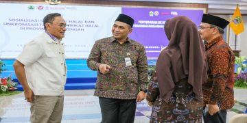 Wakil Gubernur Jawa Tengah, Taj Yasin Maemoen menghadiri sosialisasi sertifikasi halal dan sinkronisasi target sertifikat halal di Provinsi Jawa Tengah, di Gedung Grhadika Bakti Praja Semarang, Selasa, 21 April 2026. Foto: Ist.