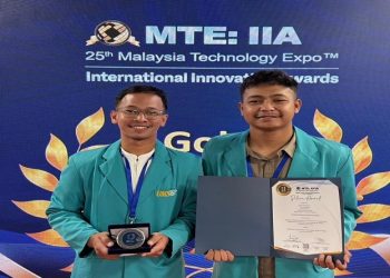 Tim Synexa UMS meraih Silver Award dalam ajang Malaysia Technology Expo 2026 di Kuala Lumpur, Malaysia melalui karya bertajuk SMART STROKE. Foto: Ist.