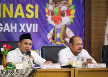 Wakil Gubernur Jawa Tengah, Taj Yasin Maimoen memimpin Rapat Koordinasi Panitia Besar Porprov Jateng XVII di Kantor Dinas Pemuda dan Olahraga (Dispora) Jateng, Kota Semarang, Jumat (24/4/2026). Foto : Ist.