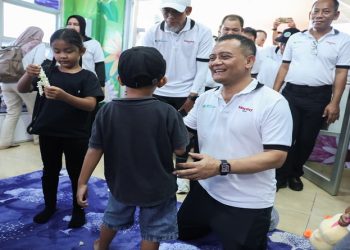 Gubernur Jawa Tengah Ahmad Luthfi meresmikan Daycare Tripartit Berdikari di kawasan Rusunawa Gedanganak, Ungaran, Kabupaten Semarang, Jumat, 1 Mei 2026. Foto: Ist.