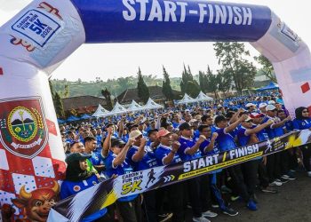 Ribuan kepala sekolah, guru, dan tenaga kependidikan Cabdin Pendidikan Jawa Tengah Wilayah V Boyolali-Klaten mengikuti Cabdin V Fun Fun 5K di Kabupaten Boyolali, Sabtu pagi, 9 Mei 2026. Foto: Ist.