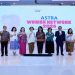 Wakil Menteri Pekerjaan Umum Diana Kusumastuti, Chief Executive Officer Grab Indonesia Neneng Goenadi, Direktur Astra Gita Tiffani Boer, Chief Group Executive Management and Development Astra Mariana Kokasih, Chief of Corporate Affairs Astra Boy Kelana Soebroto, Chief of Corporate Human Capital Development Astra Matilda Esther, Head of Astra Management Development Institute Astra Anton Johannes, dan Ketua Umum Perempuan Astra & CEO AstraPay Rina Apriana dalam acara Astra Women Network 2026 di Menara Astra, Jakarta, pada Selasa (12/5/2026).