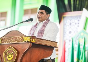 Wakil Gubernur Jawa Tengah Taj Yasin Maemoen menghadiri acara Muwaadah Pengukuhan dan Pelepasan Peserta Didik Kelas IX & XII MTS MA Nahdlatul Muslimin, Undaan Kidul, Kabupaten Kudus, Minggu, 17 Mei 2026. Foto: Ist.