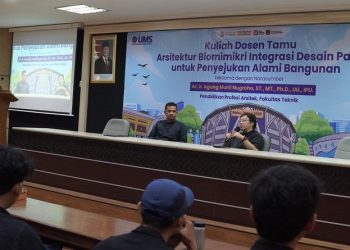 Pemarapan dari narasumber bidang Arsitektur dan building science, yakni Ar. Ir. Agung Murti Nugroho, ST., MT., PhD., IAI., IPU. Foto: Ist.