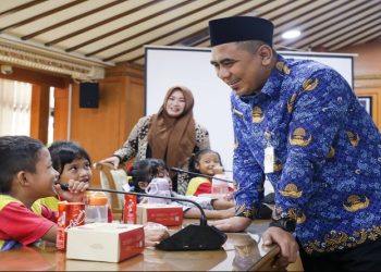 Siswa TK PAUD Jemema Islamic School Kota Semarang saat berkunjung ke kantor Wakil Gubernur Jawa Tengah, di Jalan Pahlawan Kota Semarang, Senin, 18 Mei 2026. Foto: Ist.
