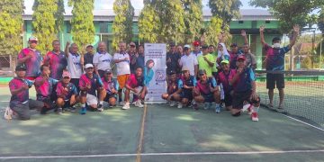 UMS gencarkan PMB UMS lewat tenis persahabatan di SMAN 1 Slahung Ponorogo. Foto: Ist.