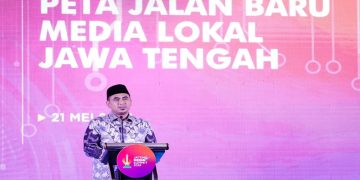 Wakil Gubernur Jawa Tengah, Taj Yasin Maimoen memberikan keynote speech dalam acara Jateng Media Summit 2026 di Semarang, Kamis, 21 Mei 2026. Foto: Ist.