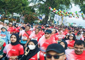 Ribuan peserta mengikuti Tidar Borobudur 10K di Kota Magelang, Minggu, 24 Mei 2026. Foto: Ist.