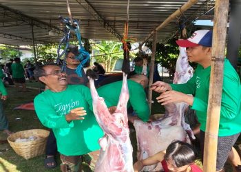 Suasana penyembelihan hewan kurban Warga Perumahan Gedangan Permai Sektor 9, Kabupaten Sukoharjo, Rabu (27/5/2026). Foto: Ist.