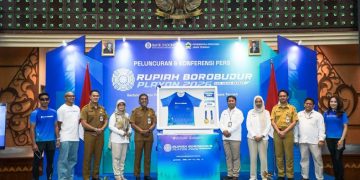 Sekretaris Daerah Provinsi Jawa Tengah, Sumarno bersama dengan perwakilan dari BI Jateng dalam acara launching dan press conference Rupiah Borobudur Playon (RPB) 2026 di Gedung Kantor Perwakilan Bank Indonesia Provinsi Jawa Tengah, Senin (25/5/2026). Foto : Ist.