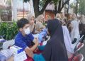 Pemeriksaan kesehatan gigi dan mulut oleh BEM FKG UMS. Foto: Ist.