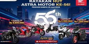 Main Dealer Astra Motor Jateng menawarkan berbagai promo pembelian spesial dalam rangka perayaan HUT Astra Motor ke 56. Foto: Ist.