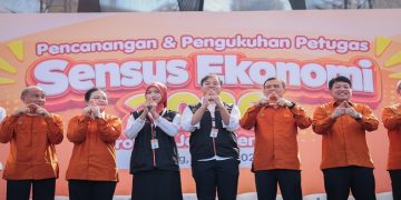 Gubernur Ahmad Luthfi menghadiri Pencanangan Pelaksanaan Sensus Ekonomi 2026 di Lapangan Pancasila Simpang Lima, Kota Semarang, Kamis 18 Juni 2026. Foto: Ist.