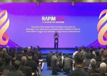 Pembukaan Rapimnas 2026 Senkom Mitra Polri di Grand Ballroom Gedung Serbaguna Minhaajurrosyidiin Lubang Buaya, Cipayung, Jakarta Timur, Kamis (18/6/2026). Foto: Ist.