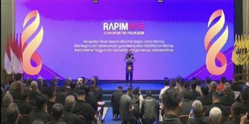 Pembukaan Rapimnas 2026 Senkom Mitra Polri di Grand Ballroom Gedung Serbaguna Minhaajurrosyidiin Lubang Buaya, Cipayung, Jakarta Timur, Kamis (18/6/2026). Foto: Ist.