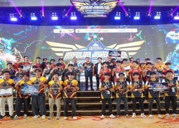Para juara Turnamen E-Sport Kapolda Jateng Cup 2026 di De Tjolomadoe, Karanganyar. Foto: Ist.