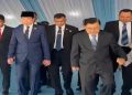 Mantan Presiden Jokowi berjumpa dengan mantan Wakil Presiden Jusuf Kalla saat upacara HUT Bhayangkara ke-80 pada 1 Juli 2026. Foto: Ist.