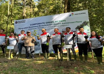 PT Pertamina Patra Niaga Regional Jawa Bagian Tengah melalui AFT Adi Soemarmo melakukan penanaman pohon di kawasan Gunung Lawu. Foto: Ist.