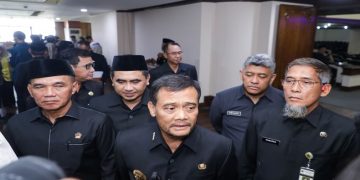 Gubernur Jawa Tengah Ahmad Luthfi memberikan keterangan pers usai rapat paripurna DPRD Jateng di Gedung Berlian Semarang, Rabu, 8 Juli 2026. Foto: Ist.