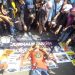Wartawan di Soloraya melakukan aksi demo di depan Monumen Pers, Kota Solo, Selasa (28/7/2026). Foto: Ist.