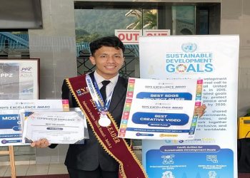 Mahasiswa UMS, Syaban Al Musyaffa Ibnu Ahmad berprestasi dalam ajang IGYS 2026 di Kuala Lumpur, Malaysia. Foto: Ist.