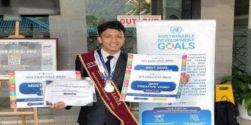 Mahasiswa UMS, Syaban Al Musyaffa Ibnu Ahmad berprestasi dalam ajang IGYS 2026 di Kuala Lumpur, Malaysia. Foto: Ist.