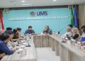 Humas UMS menerima kunjungan dari Biro Humas dan Protokol Universitas Ahmad Dahlan, Rabu (5/8/2026). Foto: Ist.
