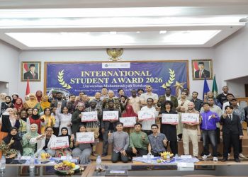 UMS menggelar International Student Award 2026 di Auditorium Djazman, Kampus I UMS, Rabu (5/8/2026). Foto: Ist.