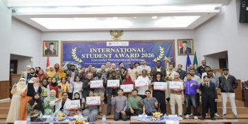 UMS menggelar International Student Award 2026 di Auditorium Djazman, Kampus I UMS, Rabu (5/8/2026). Foto: Ist.