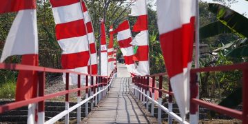 Jembatan Merah Putih Presisi di Kelurahan Jabungan, Kecamatan Banyumanik, Kota Semarang yang peresmiannya dihadiri Kapolda Jawa Tengah Irjen Pol Ribut Hari Wibowo. Foto: Ist.