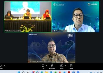 Media briefing se-Jawa Tengah melalui zoom meeting yang dipimpin Kepala Perwakilan Bank Indonesia Jawa Tengah dan dihadiri oleh Kantor Perwakilan BI Solo, Tegal dan Purwokerto. Foto: Ist.