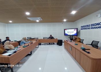 Suasana FEB UMS dan MSU Malaysia bahas peluang kerja sama pendidikan dan riset unternasional. Foto: Ist.