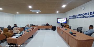 Suasana FEB UMS dan MSU Malaysia bahas peluang kerja sama pendidikan dan riset unternasional. Foto: Ist.