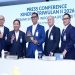 Direktur Utama BSI Anggoro Eko Cahyo, Wakil Direktur Utama Bob T Ananta, Direktur Finance & Strategy Ade Cahyo Nugroho, Direktur Risk Management Grandhis H.Harumansyah dan Direktur Retail Banking Kemas Erwan Husainy pada paparan kinerja perseroan triwulan II/2026 di Kantor Pusat BSI Jakarta (21/8/2026). Foto: Ist.