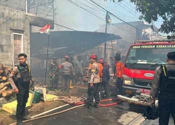 Lokasi kebakaran di Kampung Tunggulsari, Kelurahan Pajang, Kecamatan Laweyan, Kota Solo, Selasa (25/8/2026). Foto: Ist.