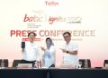 (kiri ke kanan) Chief Executive Officer Telin Abdul Rahman Ansyori, Direktur Utama Telkom Dian Siswarini dan Direktur Wholesale & International Service Telkom Budi Satria Dharma Purba saat konferensi pers BATIC 2026 di Nusa Dua, Bali, Selasa (25/8/2026). Foto: Ist.