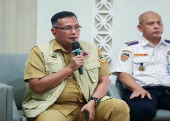 Kalakhar BPBD Jateng, Bergas Catursasi Penanggungan memberikan keterangan pers di Rumah Rakyat, Kantor Gubernur Jateng, Senin (7/9/2026). Foto: Ist.
