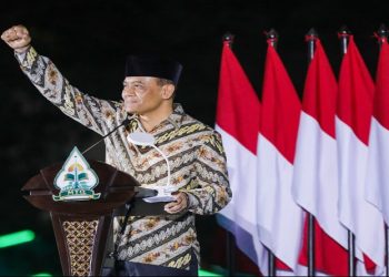 Gubernur Jateng Ahmad Luthfi memberi sambutan di acara pembukaan MTQ Nasional XXXI tahun 2026 di Lapangan Pancasila, Simpanglima, Kota Semarang, Sabtu, 12 September 2026. Foto: Ist.